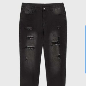 SHEIN Men Ripped Straight Leg Jeans